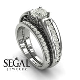 Unique Engagement Ring Diamond ring 14K White Gold Vintage Art Deco Victorian Edwardian Diamond 