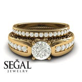 Unique Engagement Ring Diamond ring 14K Yellow Gold Vintage Art Deco Victorian Edwardian Diamond 