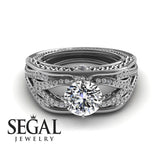 Engagement ring Diamond ring 14K White Gold Vintage Antique Diamond 