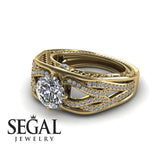 Engagement ring Diamond ring 14K Yellow Gold Vintage Antique Diamond 