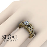 Engagement ring Diamond ring 14K Yellow Gold Vintage Antique Diamond 