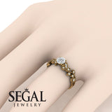 Unique Engagement Ring Diamond ring 14K Yellow Gold Vintage Diamond 