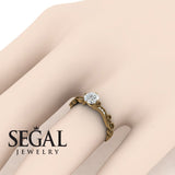 Unique Engagement Ring 14K Yellow Gold Victorian Edwardian Diamond 