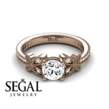 Unique Engagement Ring Diamond ring 14K Rose Gold Butterfly Victorian Edwardian Diamond 