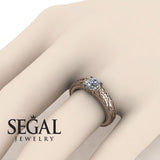 Unique Engagement Ring Diamond ring 14K Rose Gold Vintage Art Deco Antique Edwardian Diamond 