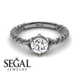 Unique Engagement Ring Diamond ring 14K White Gold Antique FiligreeDiamond 