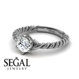 Unique Engagement Ring Diamond ring 14K White Gold Antique FiligreeDiamond 