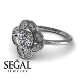 Unique Engagement Ring Diamond ring 14K White Gold Vintage Antique Victorian Diamond 