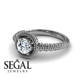 Unique Engagement Ring Diamond ring 14K White Gold Vintage Art Deco Victorian Edwardian Filigree
