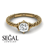 Unique Engagement Ring Diamond ring 14K Yellow Gold Antique FiligreeDiamond 