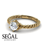 Unique Engagement Ring Diamond ring 14K Yellow Gold Antique FiligreeDiamond 