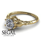 Unique Engagement Ring Diamond ring 14K Yellow Gold Antique Diamond 