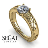 Unique Engagement Ring Diamond ring 14K Yellow Gold Vintage Art Deco Antique Edwardian Diamond 