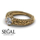 Unique Victorian Engagement ring 14K Yellow Gold Art DecoAntique Victorian Diamond 